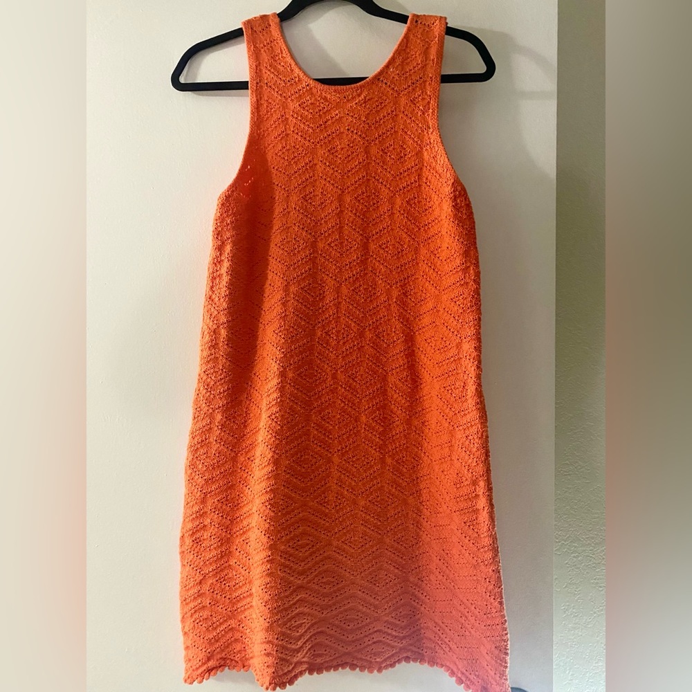 ZARA // Orange Pointelle Knit Dress (US: L & EU: 36 - Orange) *NWT*